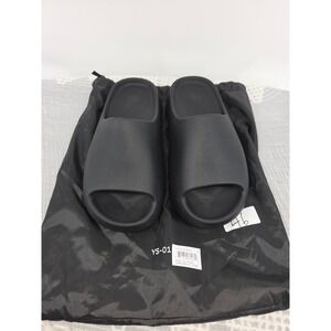 YS-01 Men Black Foam Slides Comfort Sandals Size 9 with Dust Bag NEW